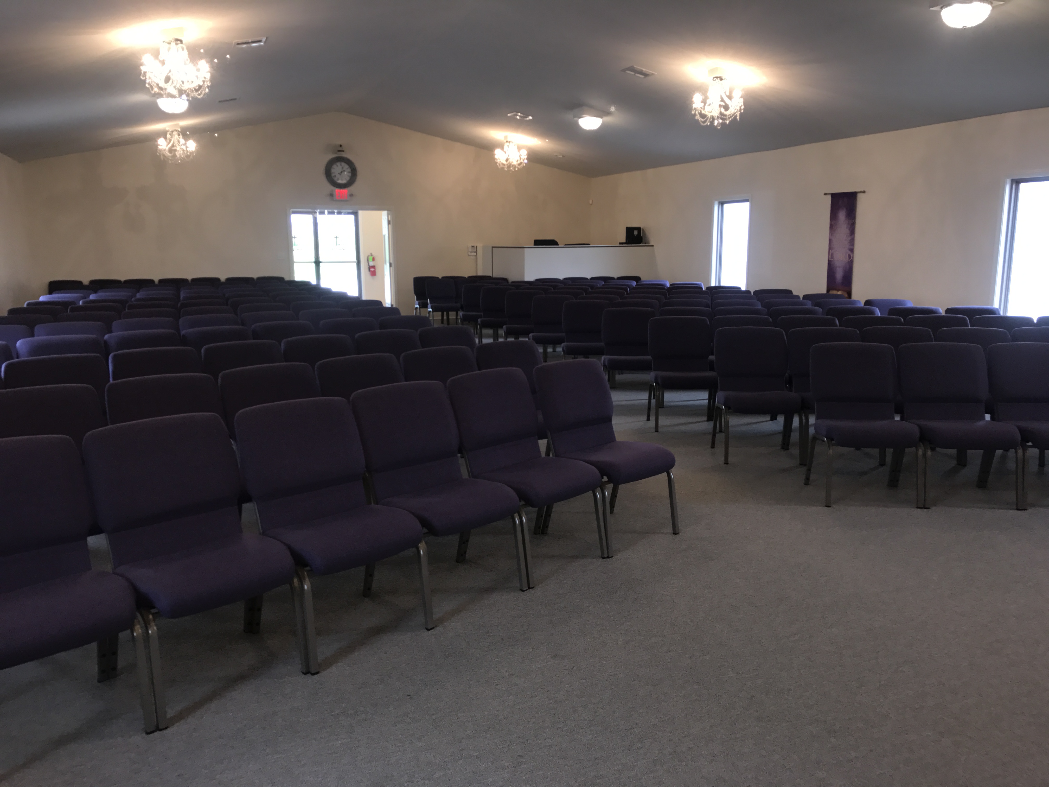 Purple church chairs deals